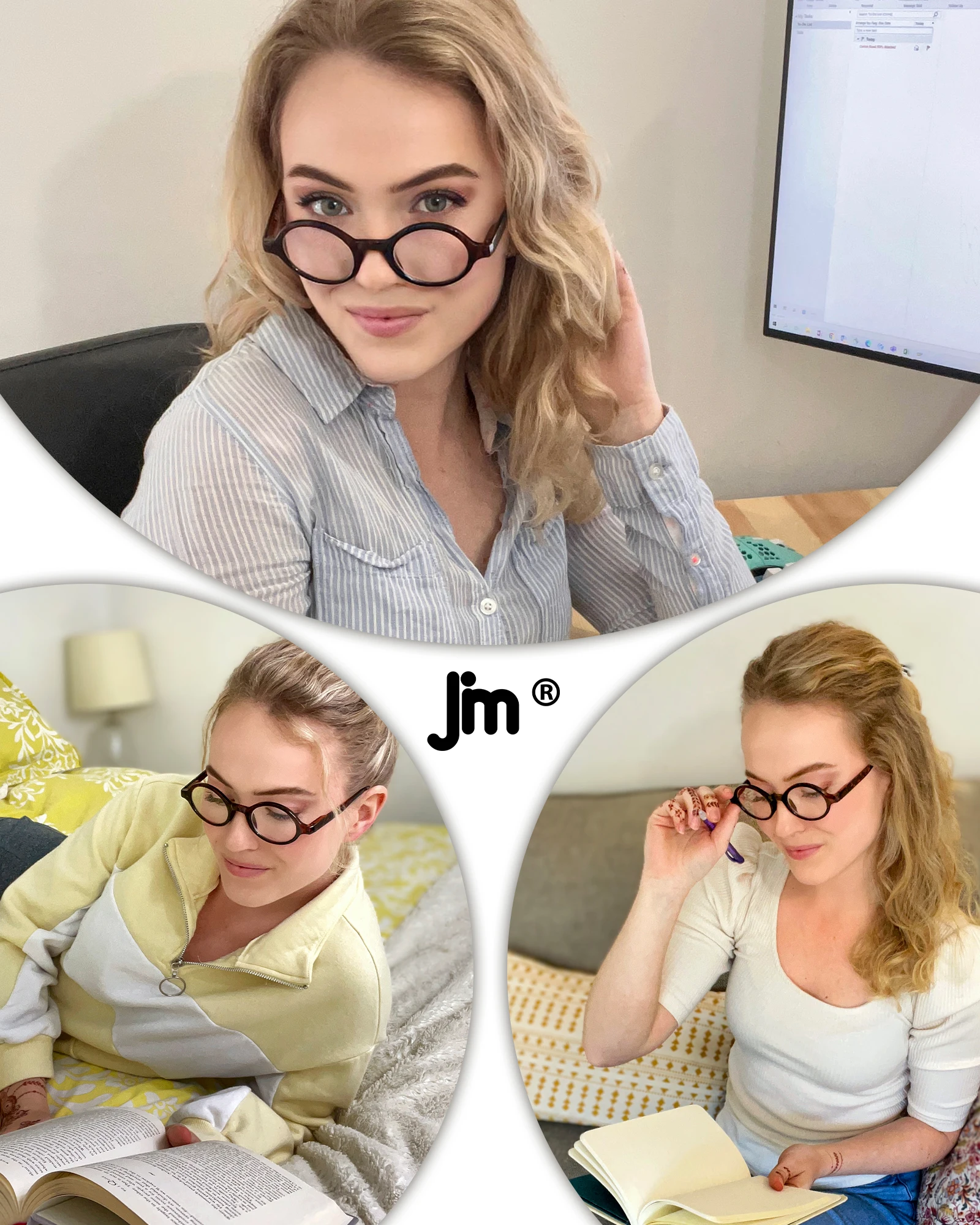 JM Round Reading Glasses Spring Hinge Readers Men Women Glasses for Reading