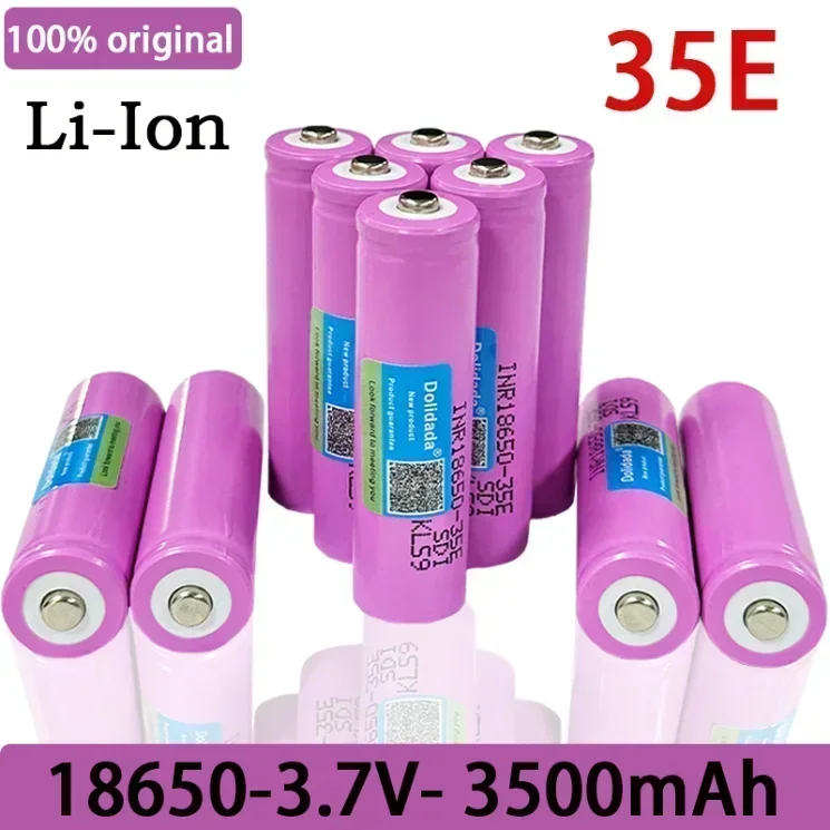 

2024 Free shipping 100% original best-selling 18650 rechargeable battery 3.7V 3500mAh 25A discharge INR18650 35E+tip