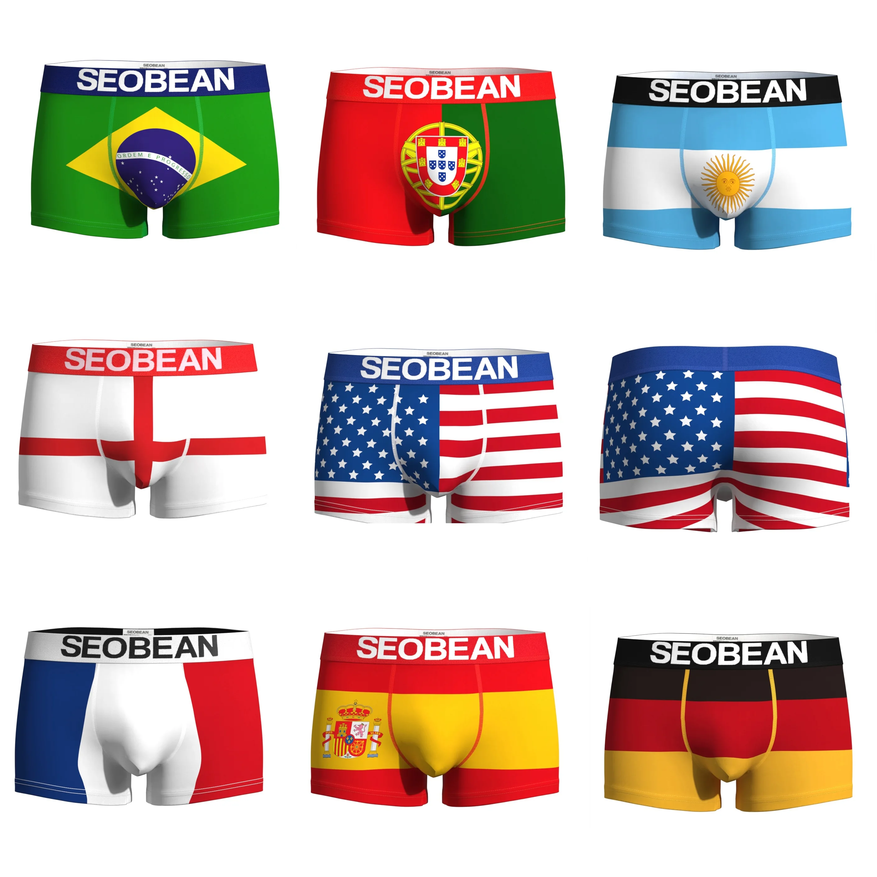 Men's Sexy National Flag Boxer Briefs Underwear New Coming Comfortable Waistband Breathable Fabric