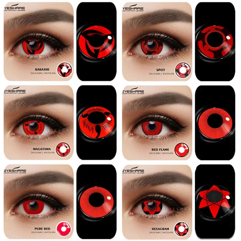 EYESHARE Colored Contact Lenses for Eyes Annual Color Lens Eyes 2pcs Eye Anime Contacts Cosplay Colored Contact Lenses for Eyes