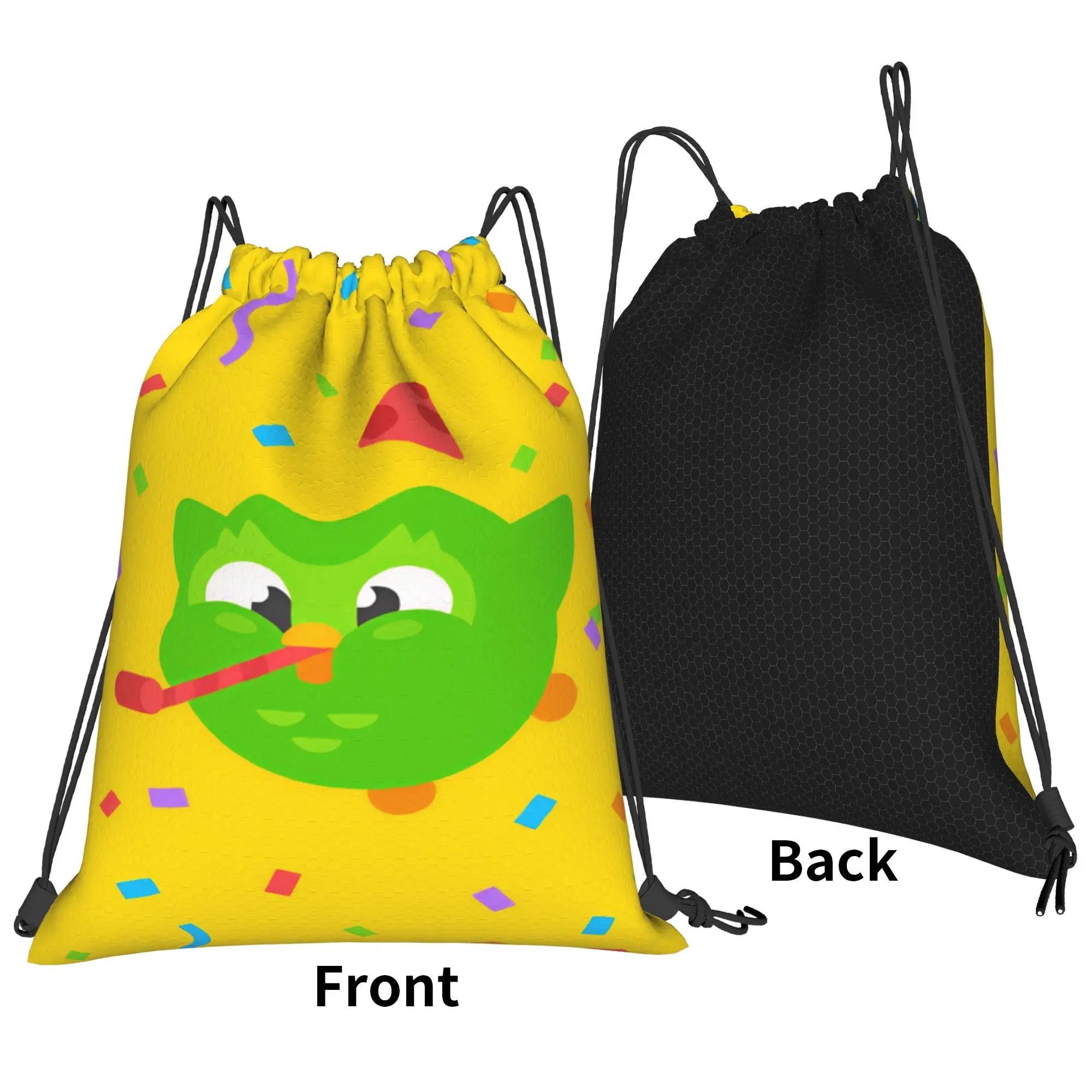 Drawstring Bag Cute Owl Backpack Duolingos Foldable Foldable School Gym Sackpack String Bags For Men