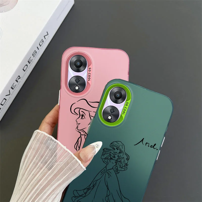 Disney Ariel Princess For OPPO A 31 37 38 55 57 58 74 76 78 94 98 Reno 6 7 8 Z T Pro Colorful Phone Case Funda Silicone Cover