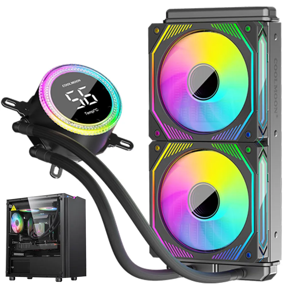 Liquid CPU Water Cooler with 120mm ARGB PWM Fan Compatible with Intel and AMD CPU Sockets for Optimal Performance