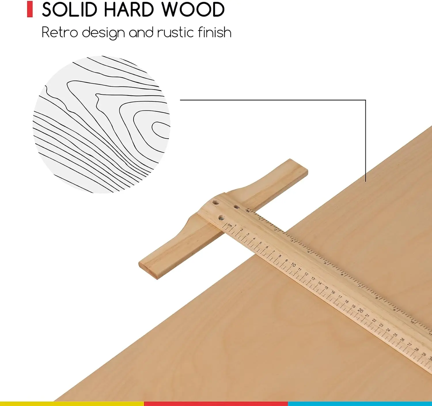 MEEDEN Wood Drafting Table & Stool Set,Artist Stool and Craft Table with Adjustable Height,Tiltable Tabletop for Artwork,