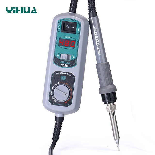 

YIHUA 908D Electric Soldering Iron Temperature Adjustable Soldering Iron Station LED Digital Display Portable Welding Tools Kit