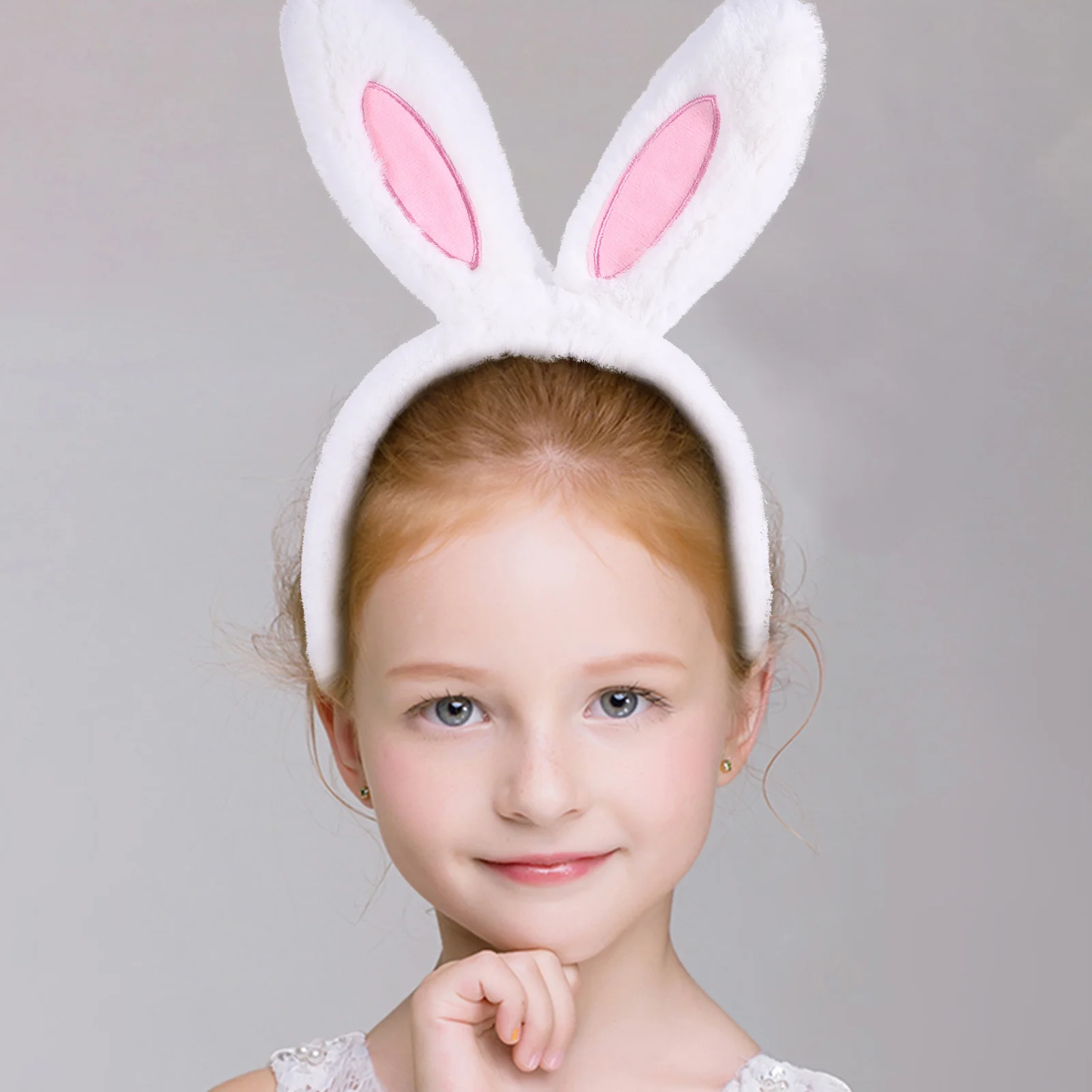 

2 Pcs Rabbit Ear Plush Headband Lovely Bunny Ears Hair Accessories Stuffed Decor Headwear Japanese Korean Hairband