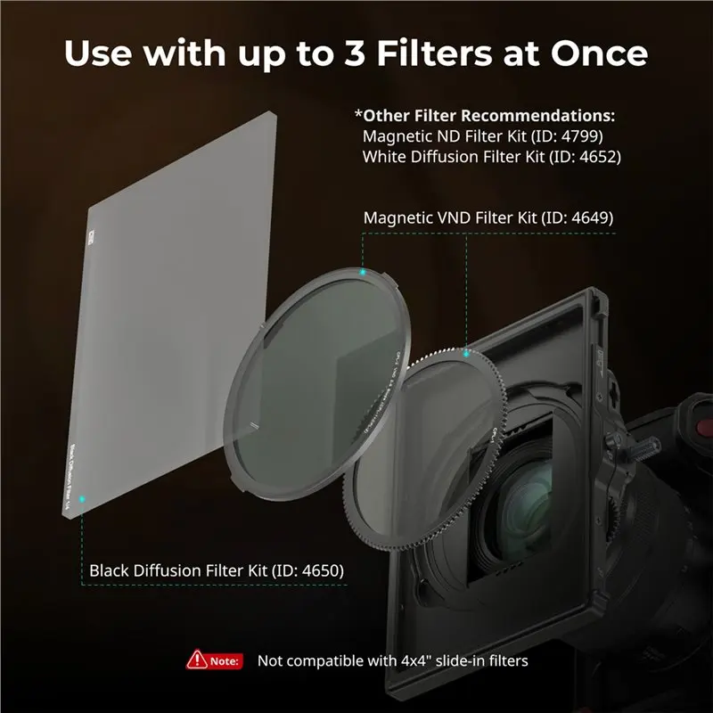 Hot-LITE Matte Box, Adjustable Clamp Included For DSLR Cameras- Fiber Top Flag, For 4X5.65/For 4409 Filters Circular