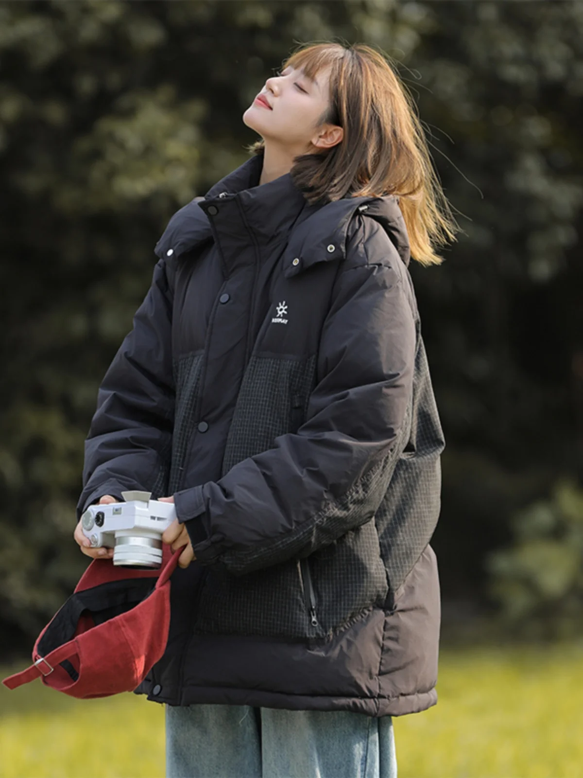 

Мужская зимняя утепленная пуховая куртка оверсайз, теплая модная молодежная однотонная куртка с капюшоном для пар