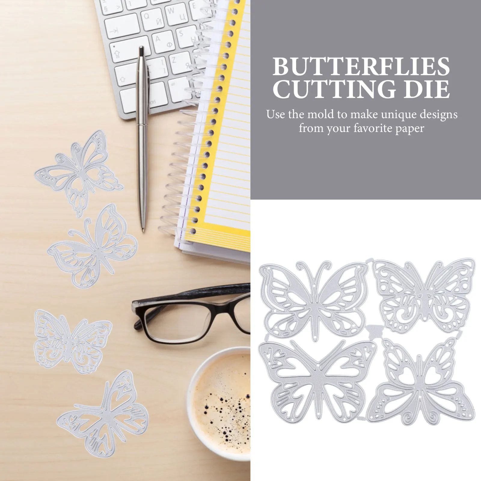 

4pcs Butterflies Shaped Cutting Dies Scrapbook Paper Craft Embossing Tool Diy Stencil Mold For Album Decorative Cards Home Party