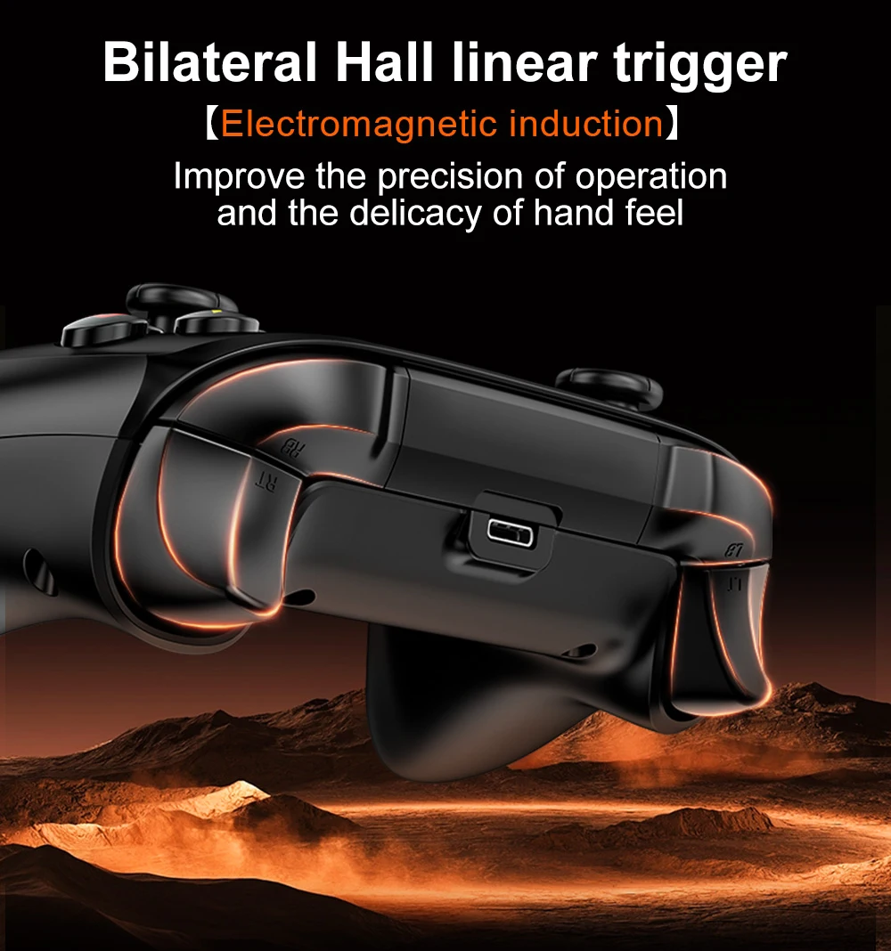 Lenovo S02 Kabelloser Bluetooth-Gaming-Controller, Dual Hall Trigger Wireless Gamepad, für Switch, PC, Android, IOS, TV – Detail 4