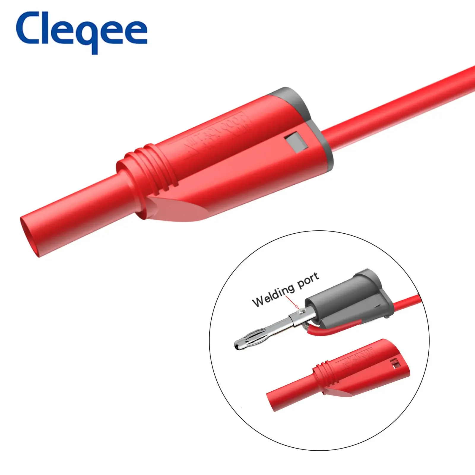 Cleqee P1010 BNC to Dual 4mm Stackable Banana Plug Test Lead Safe Probe Oscilloscope Cable 120CM 500V 5A