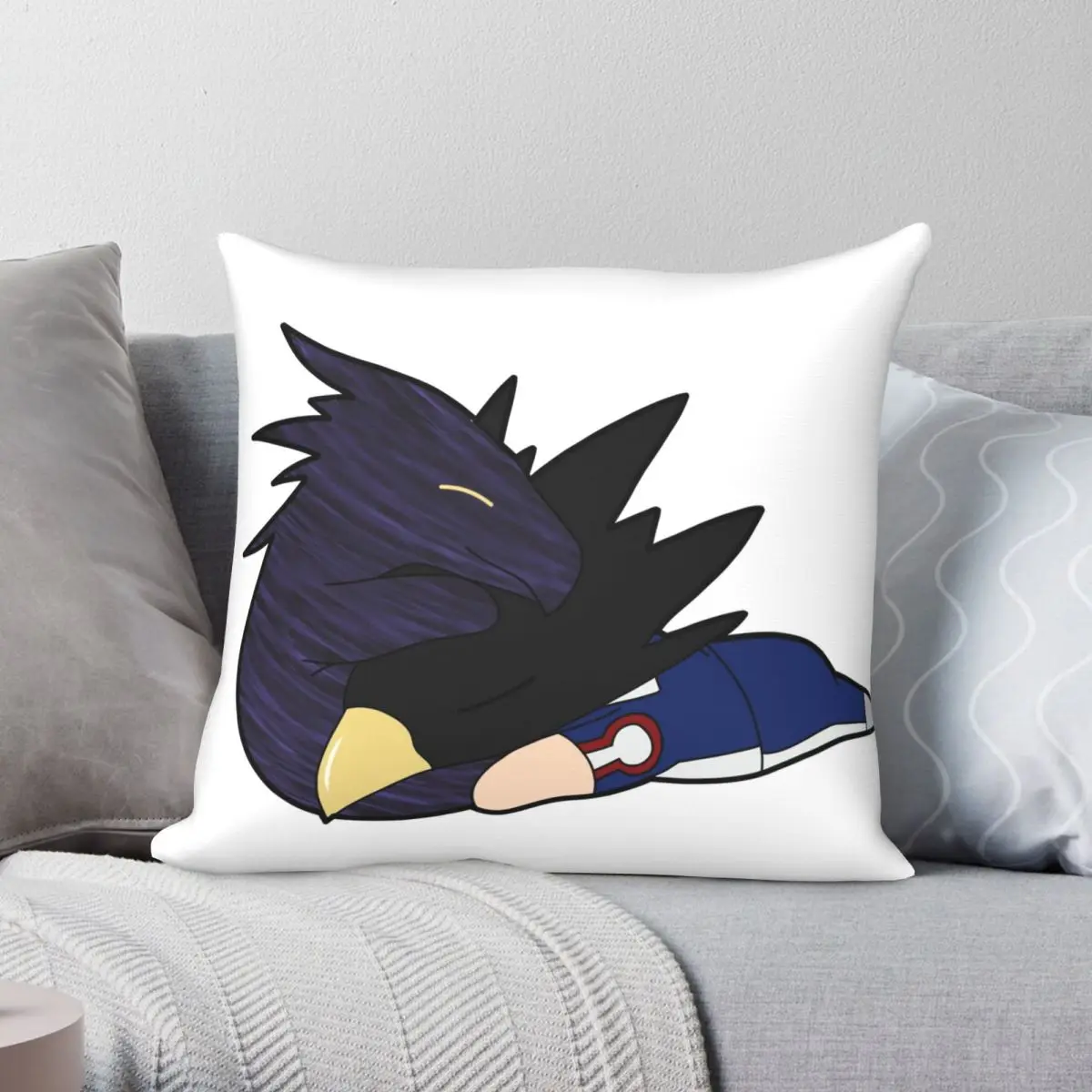 Fumikage Tokoyami And Dark Shadow Pillowcase Polyester Linen Velvet Creative Zip Decor Pillow Case Room Cushion Cover 45x45