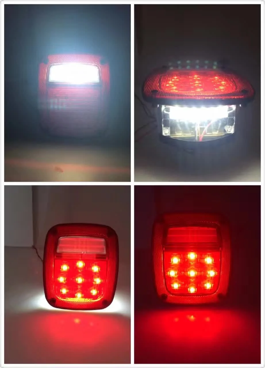 

SXMA US Version Pair LED Taillight Tail Light with Brake Turn Reverse Lamp Back Up Rear Light ABS for Jeep Wrangler TJ 1996-2006