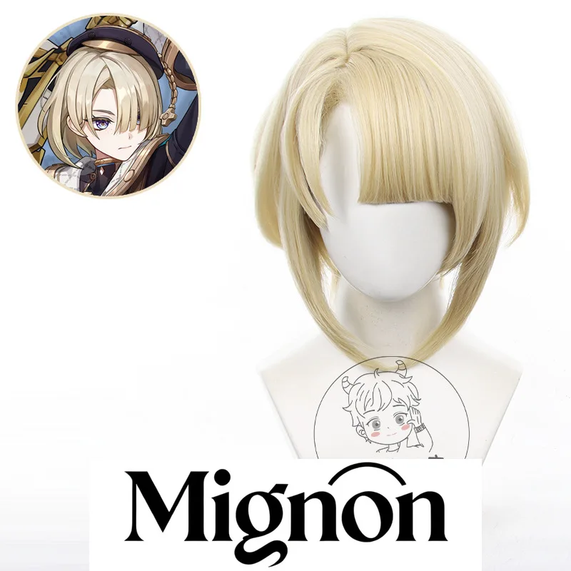 

Genshin Impact Freminet cosplay wig Fontaine twins short hair simulation top Halloween gift