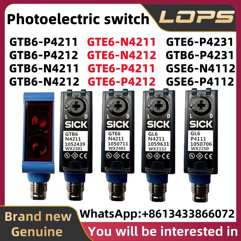 Sensor Fotoelétrico Genuíno SICK GTB6-P4211 P4212 N4211 N4212 P4231 GTE6-N4211 N4212 P4211 P4212 P4231 N4112 P4112