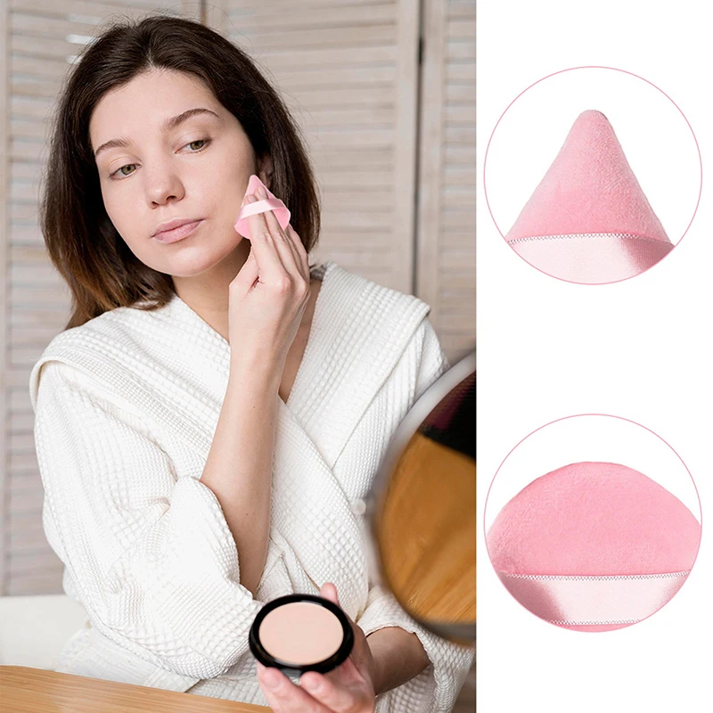 Mini Triangle Velvet Powder Puff, esponja de maquiagem macia, cosméticos Puff, lavável, leve Foundation Makeup Tools, 6 pcs, 8pcs