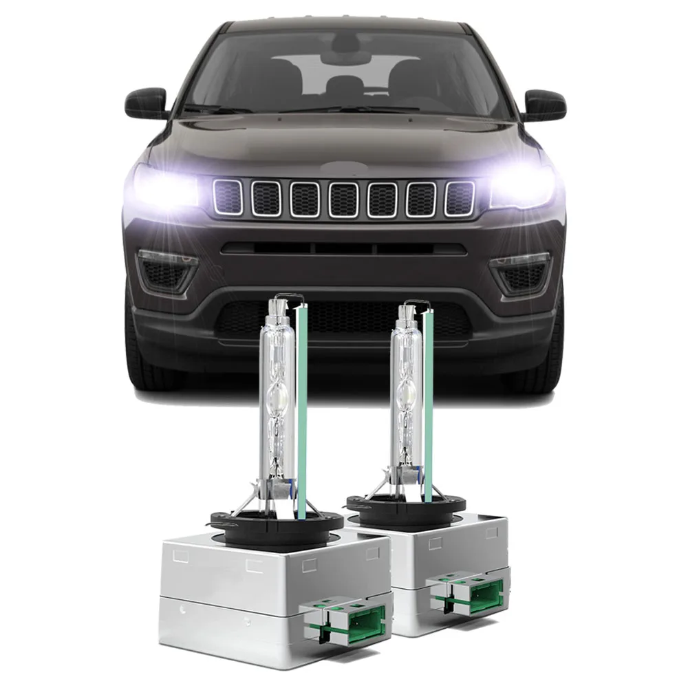 2Pc D3S HID Xenon Headlight Bulb For Jeep Compass 2018 2019 2020 2021 High Low Beam (Only fit original bulb is Xenon