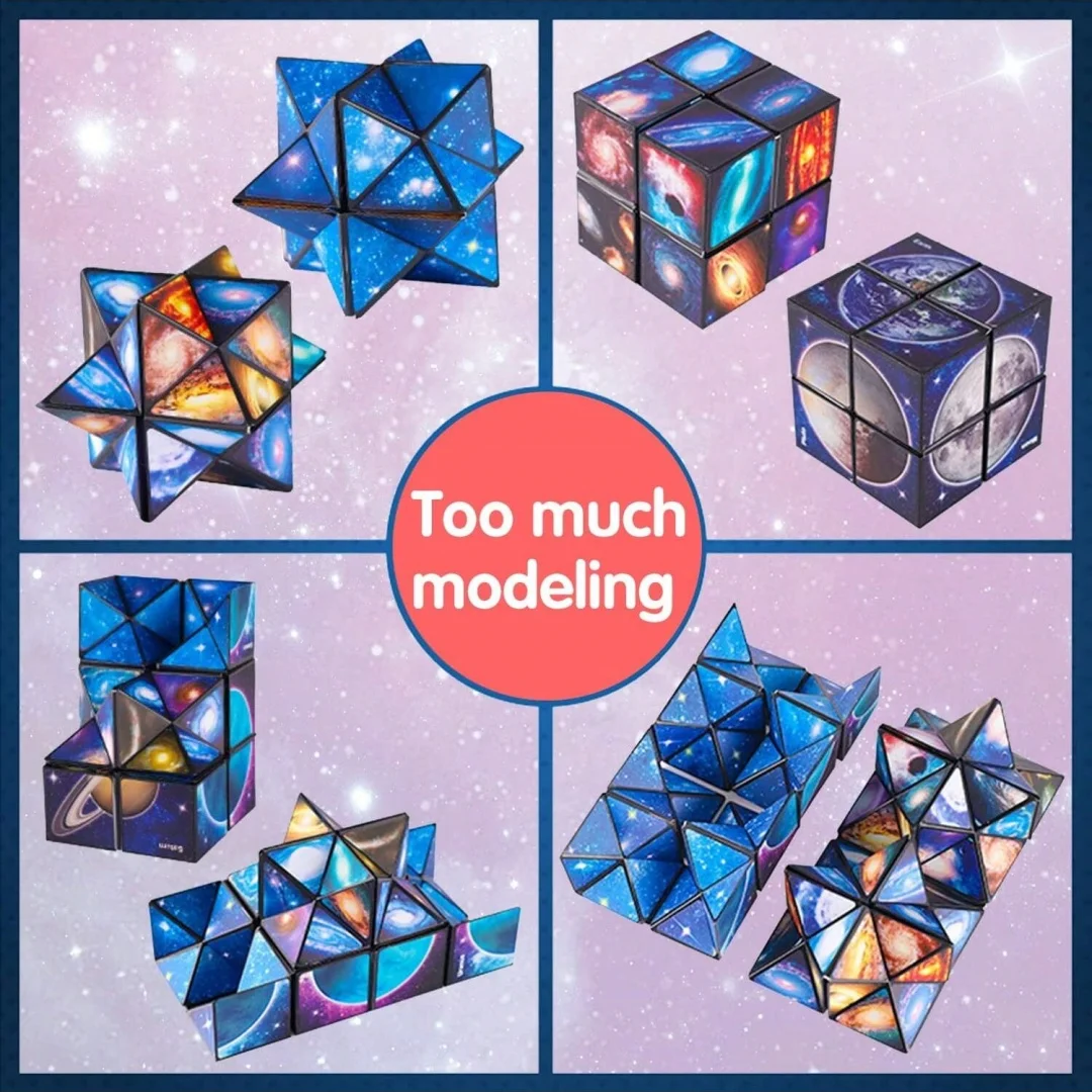 星空をテーマにした変形キューブ、多形パズルストレス解消おもちゃ、クリエイティブな変形可能なマジックボード、星空テクスチャ変形キューブ、ストレス解消マジックツール、クリエイティブな幾何学パズルおもちゃ