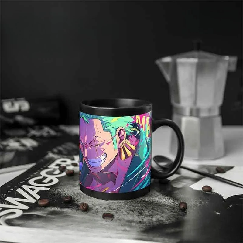 قطعة واحدة زورو مطبوعة القدح الإبداعية عالية القيمة أنيمي الكرتون DIY الكتابة على الجدران السيراميك زوجين طالب الحليب القهوة القدح هدية بالجملة