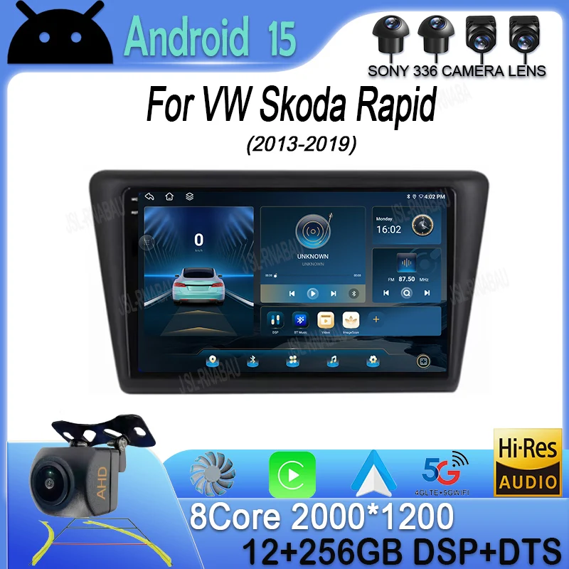 

Автомобильное радио Android 14 Carplay для VW Skoda Rapid 2013 2014 2015 2016 2017 2018 2019 GPS мультимедийное стерео