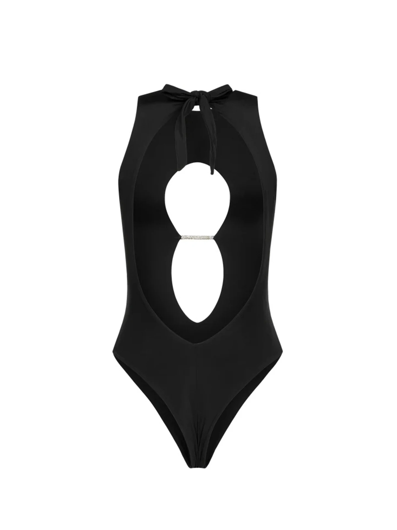Sexy Cut Out Women Swimsuit  2024 Trend Sport Style Swimwear Sleeveless Bathing suits Backless Monokinis Lady Holiday Beachwear image 4