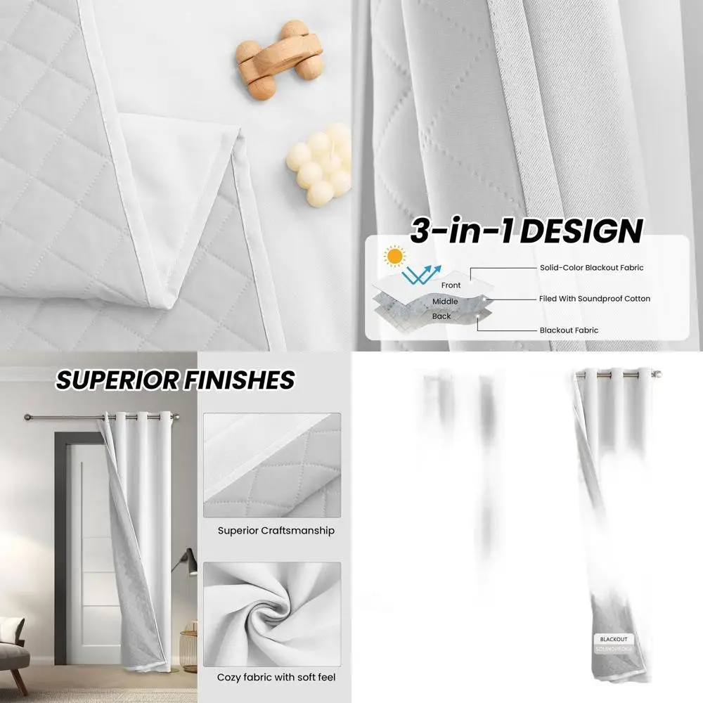 

Теплоизолирующие светонепроницаемые шторы для зимы - звукоизолирующие занавески, длина 108 дюймов, 1 панель