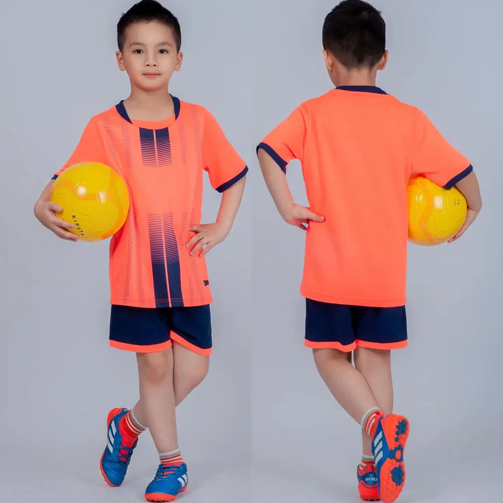 Children Soccer Uniform Sets Custom Dry Fit 2 Piece Boys Girls Short Sleeve Shirt & Shorts Training Football Jersey Kids Outfit