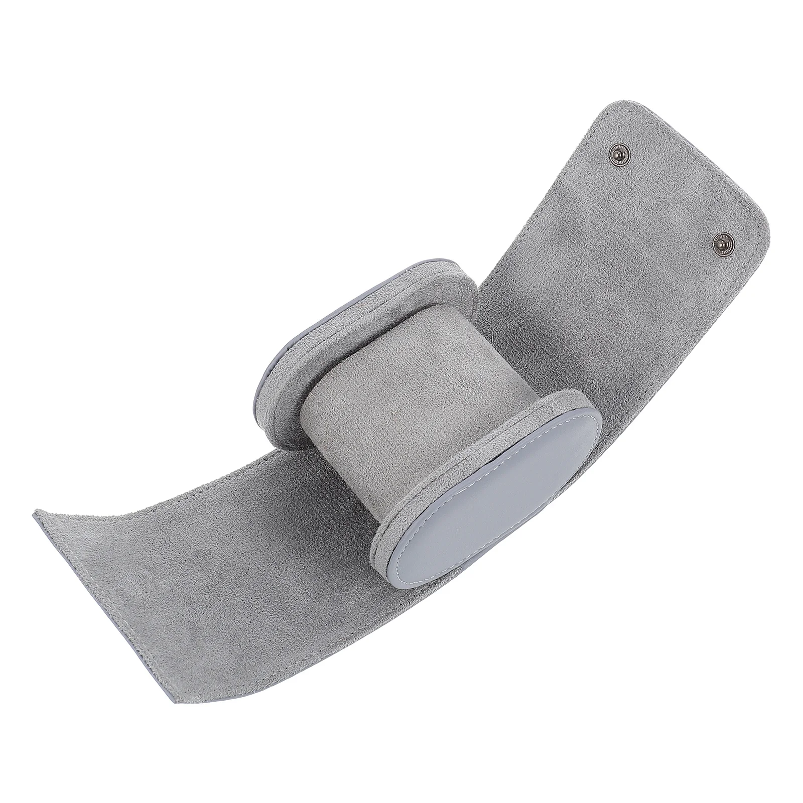 

Watch Storage Box PU Container Travel Case Grey Suede Vintage Sturdy Structure Fine Workmanship Home Jewelry Shop