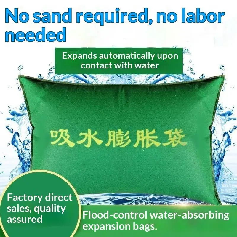 Water Absorbing Flood Control Sand Bag Quick Expansion Self Inflating Flood Barrier Bag For Door Basement Garage Water Blocking