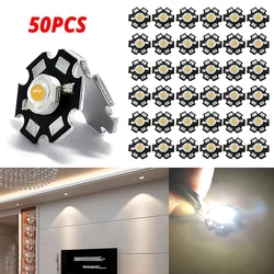 50pc 1W High Power Warm White Light With 20mm Star PCB Emitter LED 4 Gold Line COB Diodes Lamp Beads For Flashlight Bulb Home