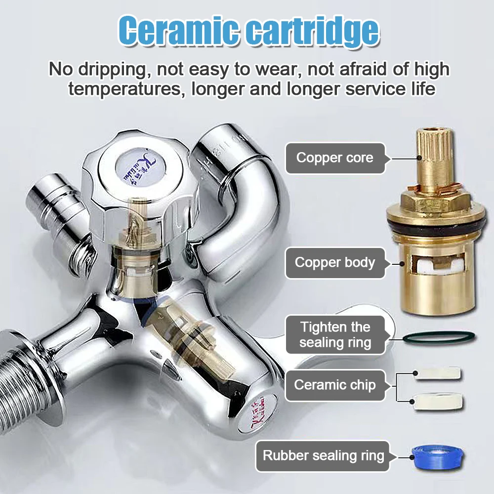 Wasmachine 2 In 1 Tap Messing Kraan Multifunctioneel Buiten Tuin Wastafel Zwembad Kraan Badkamer Accessoires