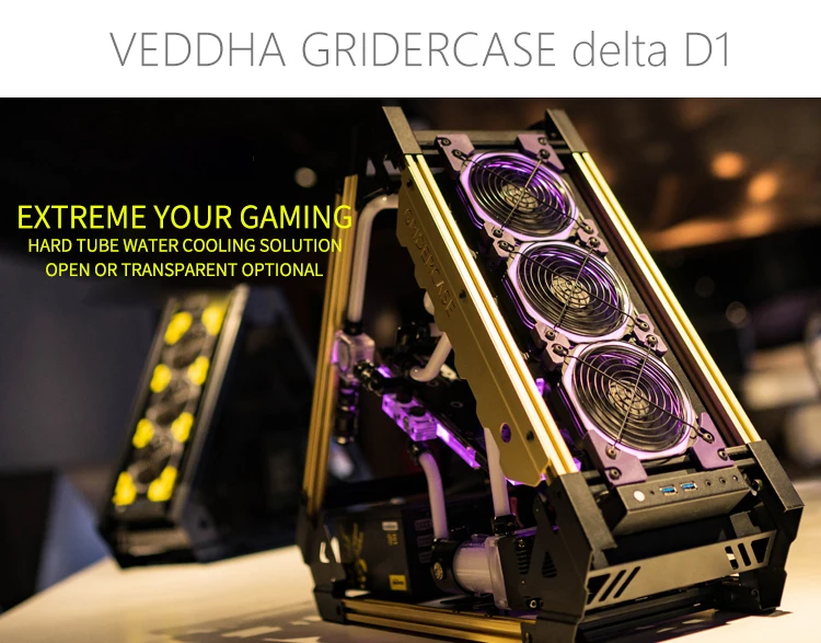 V1D Aluminiumlegering Computer Open Chassis Waterkoeling Ondersteuning Atx/Matx/Itx Moederbord Gaming Building Pc Case