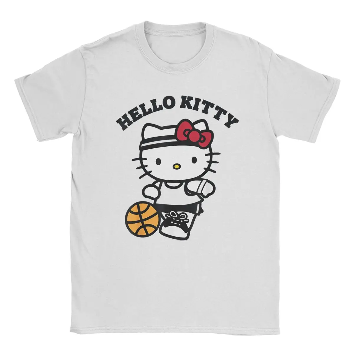 Men Women\'s T-Shirt Hello Kitty Basketball Creative 100% Cotton Tees Short Sleeve Cartoon T Shirts Round Neck Tops Gift Idea