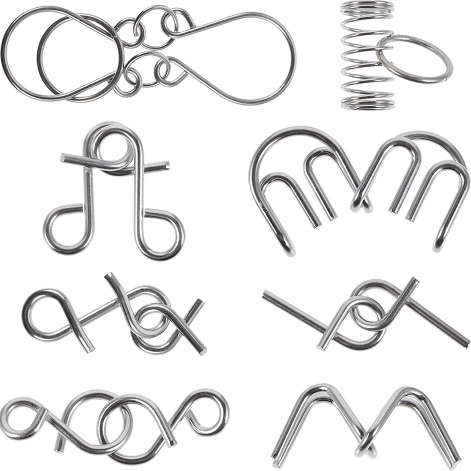 

8Pcs Brain Teaser Metal Puzzles Elders Interactive Relaxation Puzzle Games Activities for Seniors Gadgets for Elderly