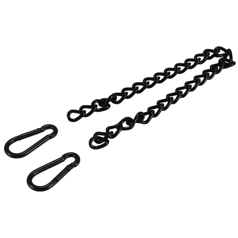 Cadena de silla colgante de acero con 2 mosquetones, Kit de cadena de hamaca de columpio de porche de alta resistencia, para columpios de hamaca (66Cm)