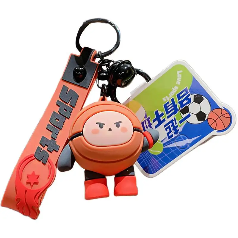 Football Key Chains Cute Football Basketball Figure Keyring Car Key Chain And Phone Bag Ornament Football Day Football Theme