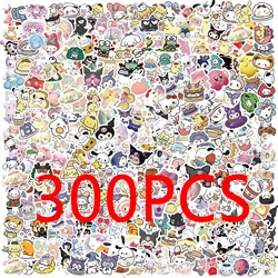 10/100/200/300Pcs Kawaii Sanrio Cinnamoroll Kuromi My Melody Stickers Laptop Phone Luggage Waterproof Cartoon Sticker Decals
