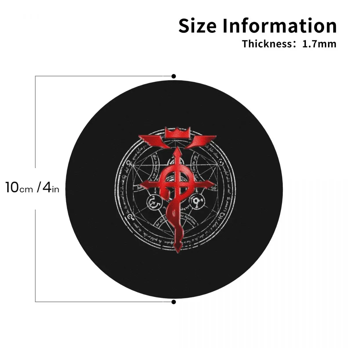 Fullmetal Alchemist Transmutation Symbol Coasters Leather Placemats Waterproof Insulation Coffee Mats For  Pads Set of 4
