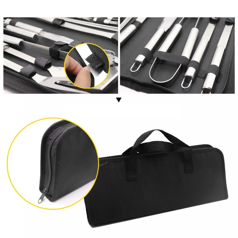 20PCS/Set Barbecue Tool Stainless Steel Barbecue Tools Sets Kitchen Utensil Set BBQ Grill Tools Kit Barbecue Accessories