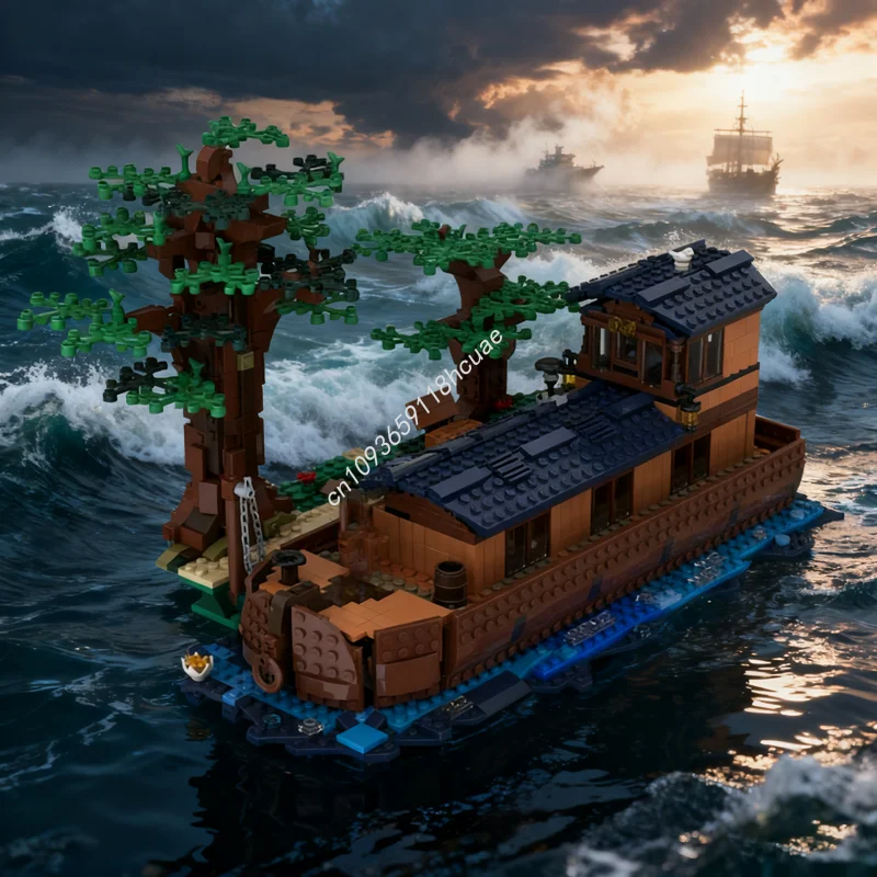 

1574pcs MOC Barge the canal Boated Model Building blocks Christmas gifts Construction DIY creative Education Brick toy Birthday