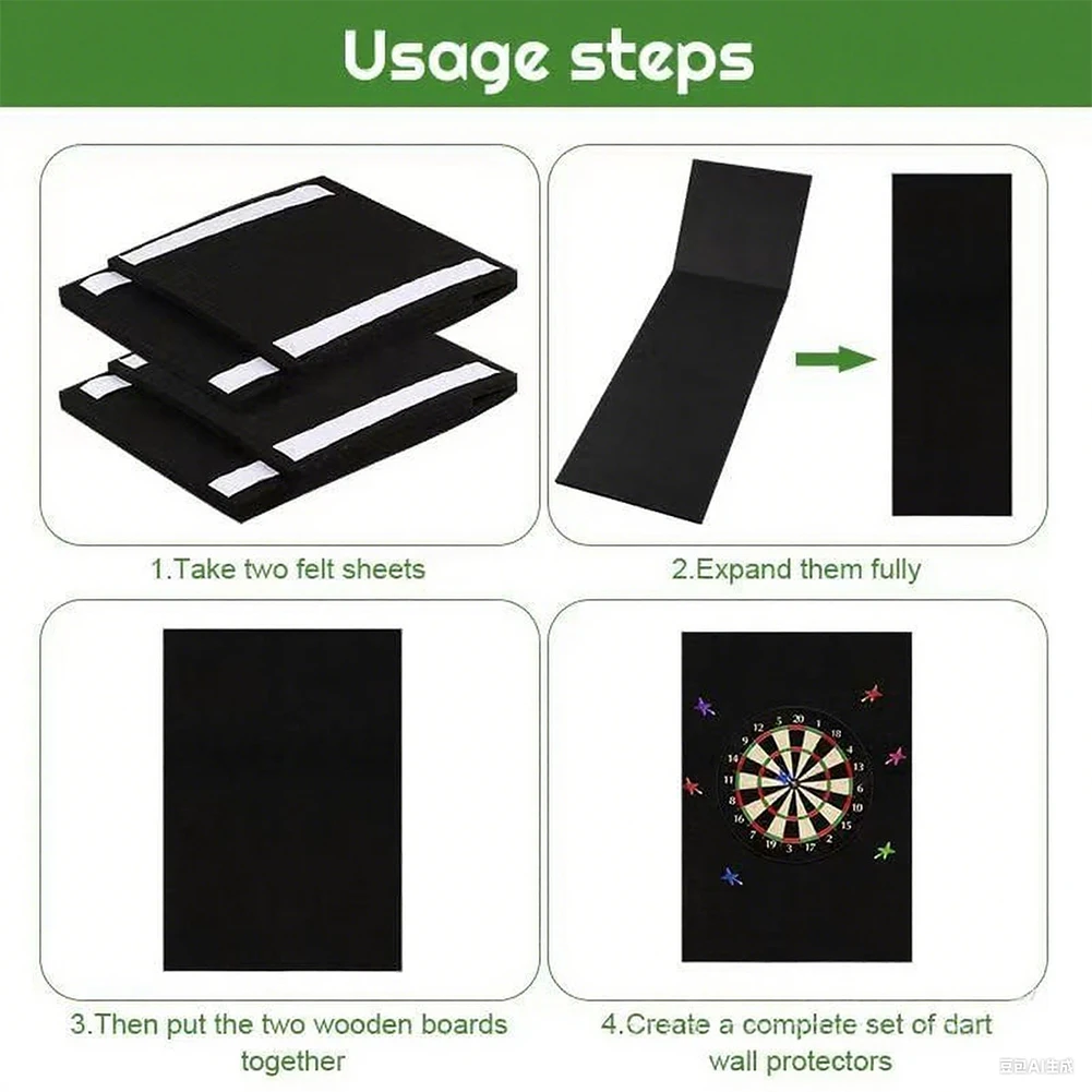

2PCS Dartboard Wall Protector Self-Adhesive Spliced Wall Border for Standard Size Dartboards Prevents Wall Damage