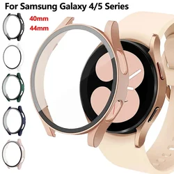 Case+Glass for samsung Galaxy watch 6 5 4 44mm 40mm 44 40 MM Accessories all-PC around Anti-fall bumper cover+Screen protector