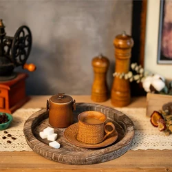 Rustic Wooden Tray Candle Holder for Farmhouse Dinning Table Kitchen Countertop Coffee Table Organizer Home Decor Wedding