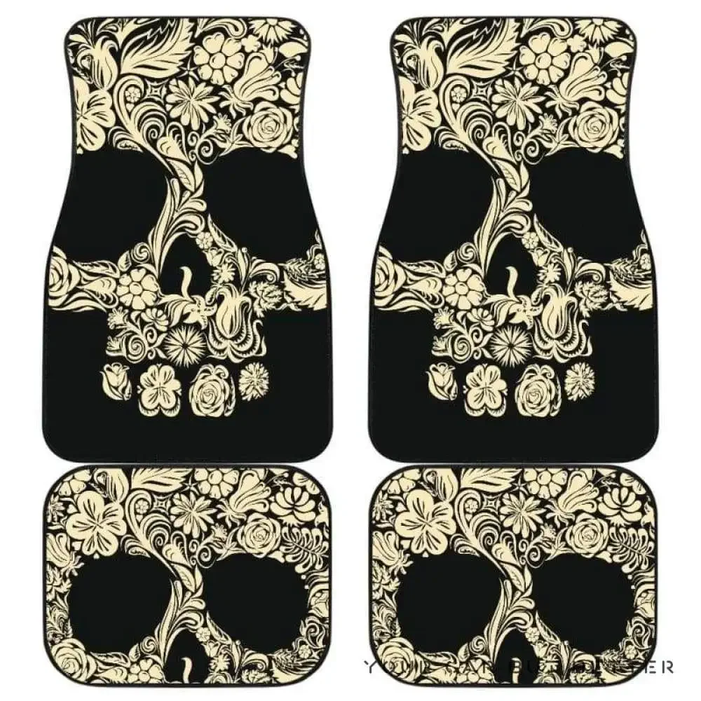 

Коврики для автомобиля с изображением черепа и цветов 081812