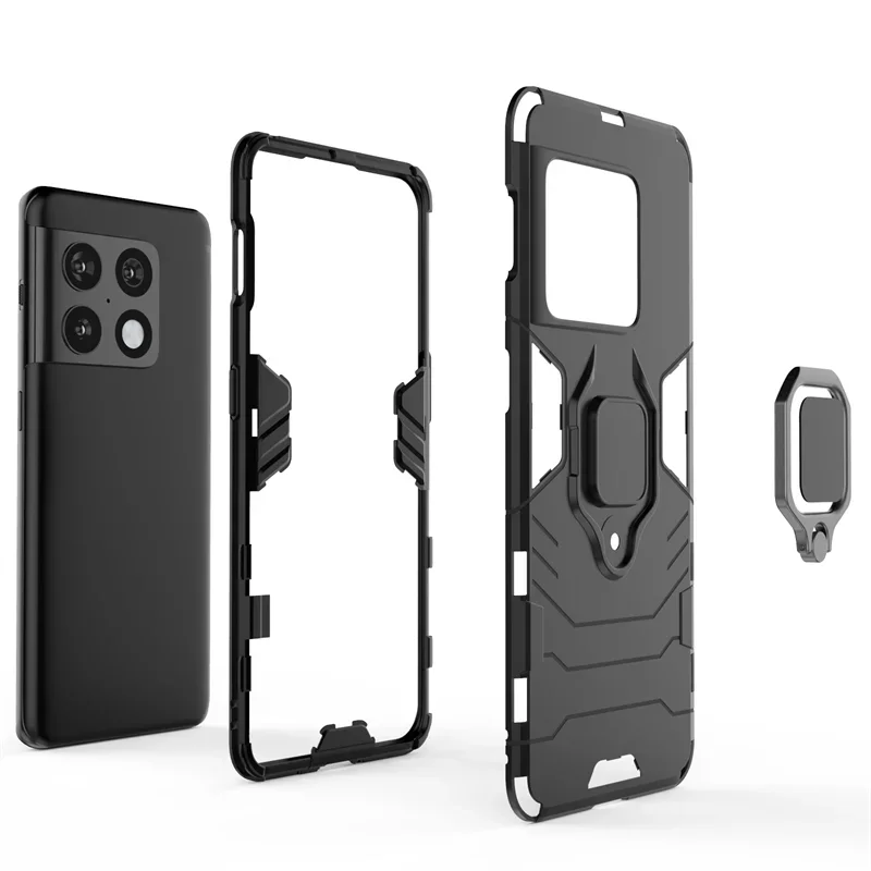 For Oneplus 10 Pro 5G Case Silicone Shockproof Bumper Armor Phone Case For One Plus 10 Pro 10Pro Magnetic Holder Ring Back Cover