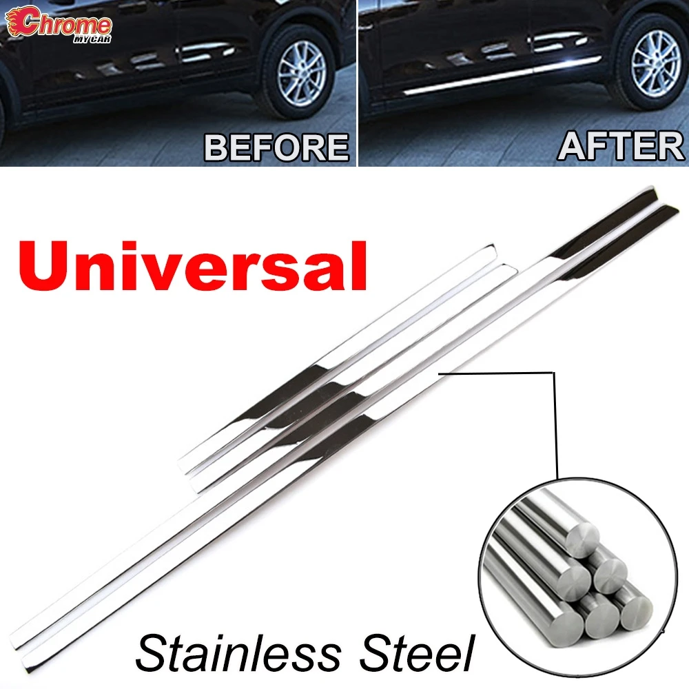 Universal Car Styling Chrome Door Body Molding Cover Trim Strips For Nissan Qashqai Honda HR-V Toyota Highlander Mazada CX-5