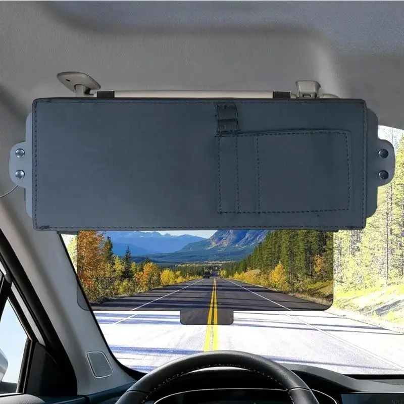 M76E Magnetische Leder-Auto-Windschutzscheiben-Sonnenschutz-Erweiterung, faltbare Konstruktion für Lichtreduzierung und – Detail 3