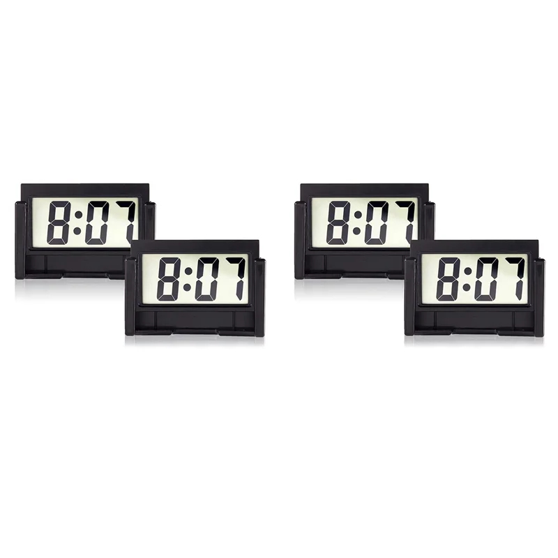

4X Small Digital Car Dashboard Clock Battery Operated Big Clear LCD Time Display For Automotive, Motorcycle &Truck-A93R