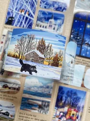 Warm Winter Lovely Cat Dairy PET Washi Tapes Craft Supplies DIY Scrapbooking Card Making Decorative Plan Sticker