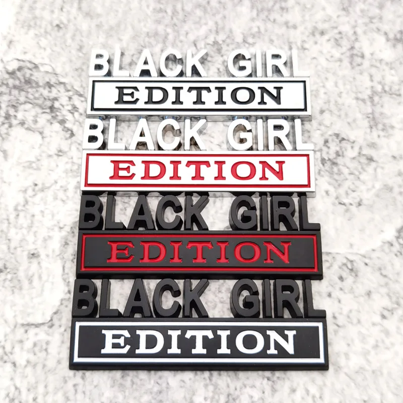 

Foreign trade car modification standard BLACK GIRL metal car sticker EDITION car body sticker tail label